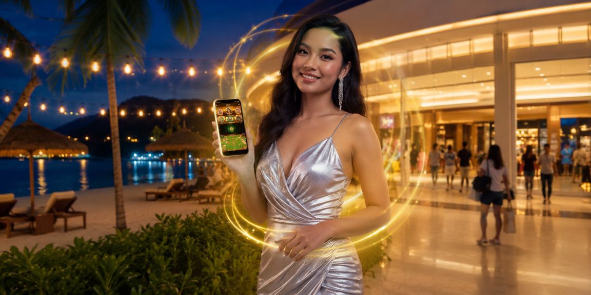 Pemain Malaysia di Langkawi menggunakan aplikasi kasino hearts2hearts pada telefon pintar dengan mudah